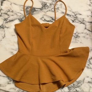 SOLD Mustard Backless Formal Tank Top